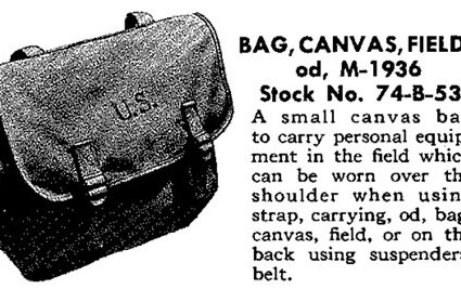 BAG, CANVAS, FIELD, OD, M-1936